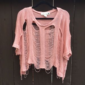 Vintage havana poncho with arm holes